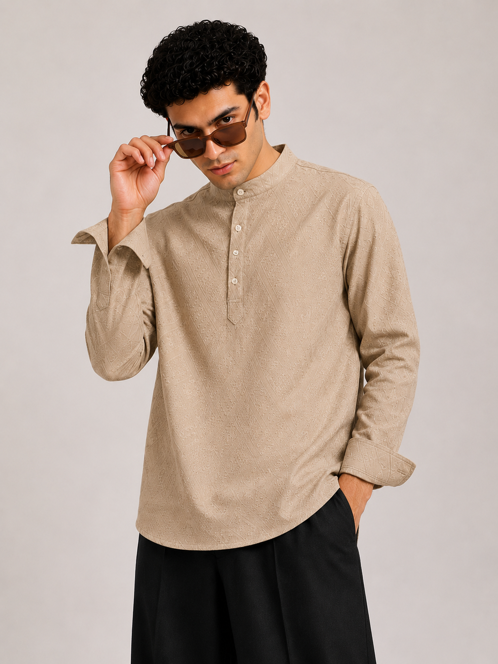 Beige Sovereign Kurta