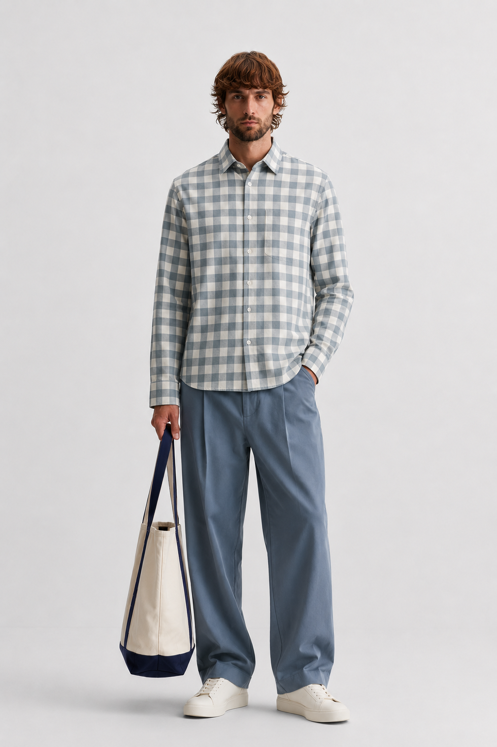 Glacier Check Shirt – Mist Grey Edition
