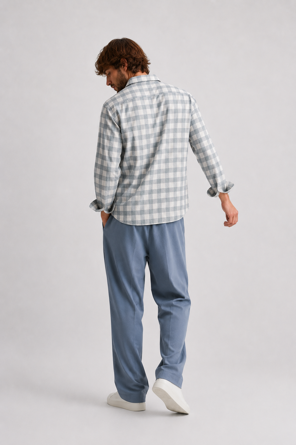 Glacier Check Shirt – Mist Grey Edition