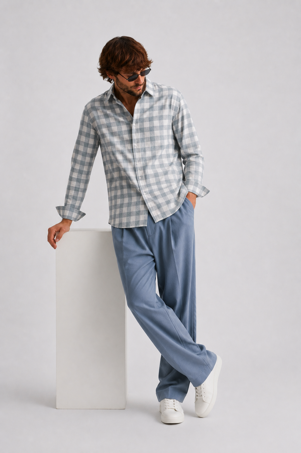 Glacier Check Shirt – Mist Grey Edition