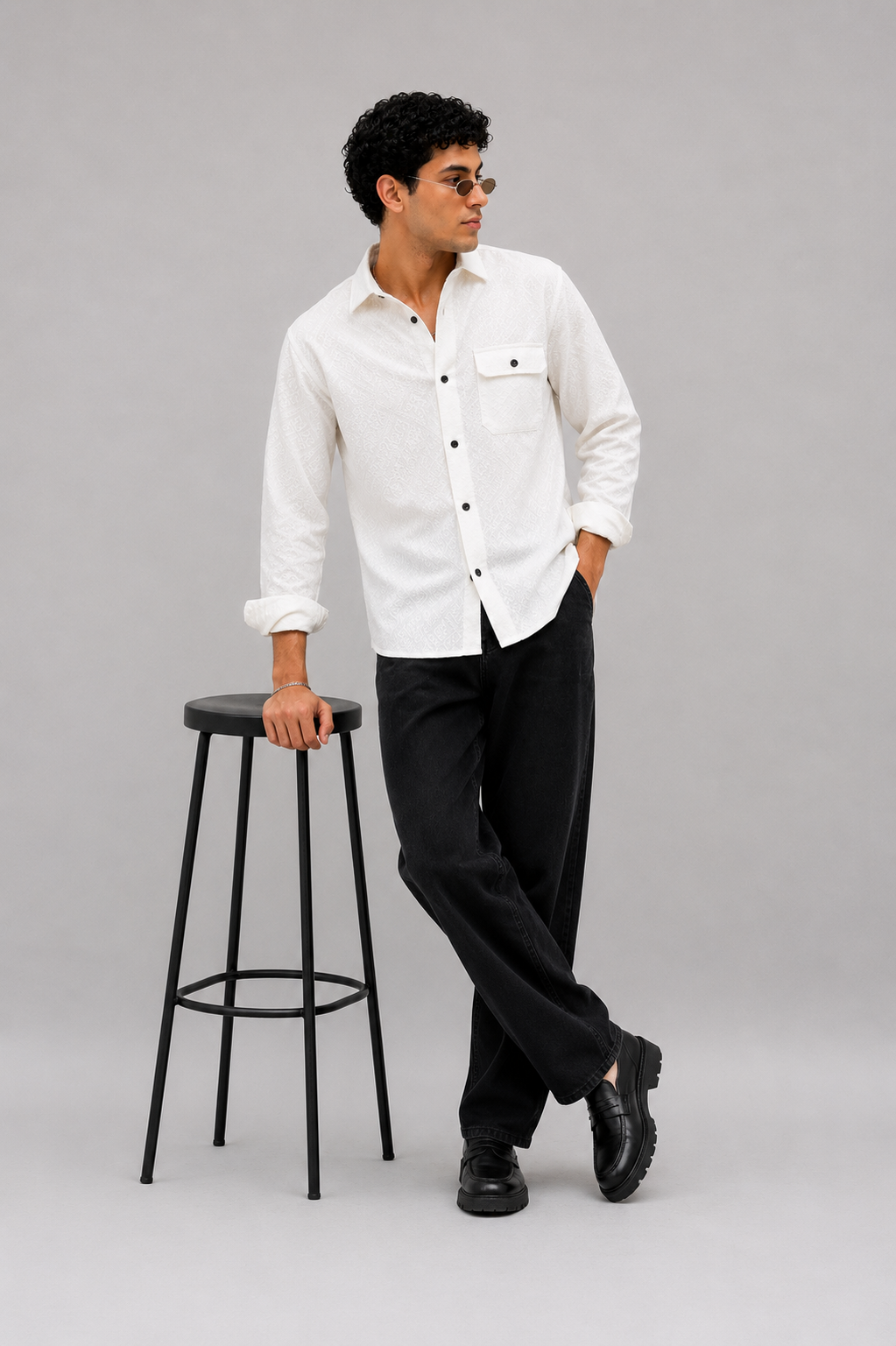 Aurelio Jacquard Cotton Shirt