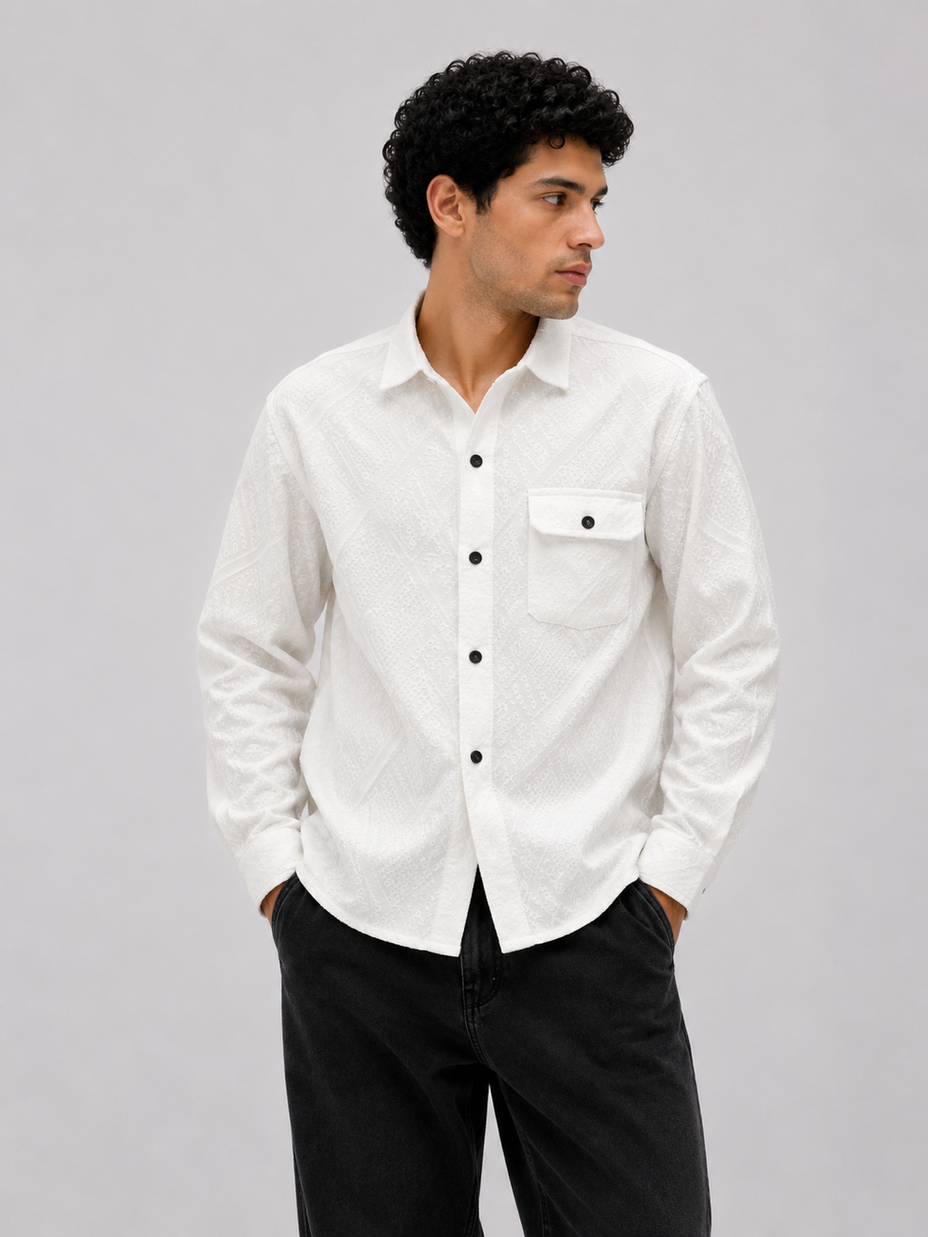Aurelio Jacquard Cotton Shirt