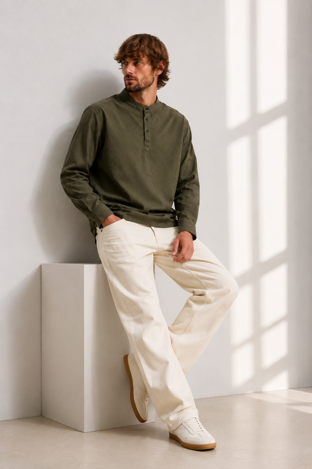 Olive Heritage Short Kurta