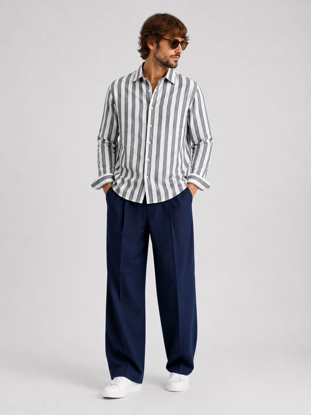 Monaco Stripe Shirt – Charcoal Edition