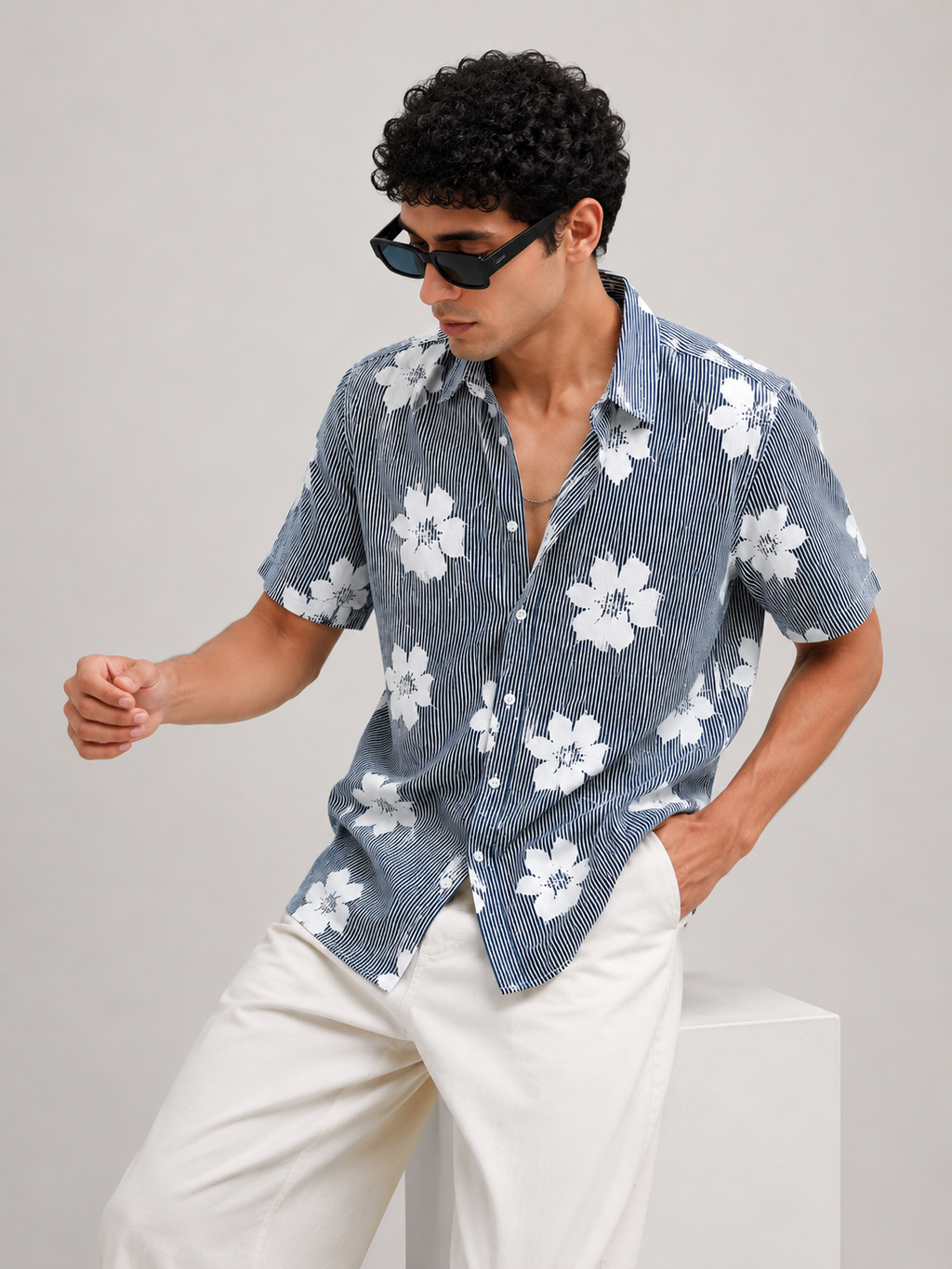 Coastal Bloom Shirt – Blue Edition