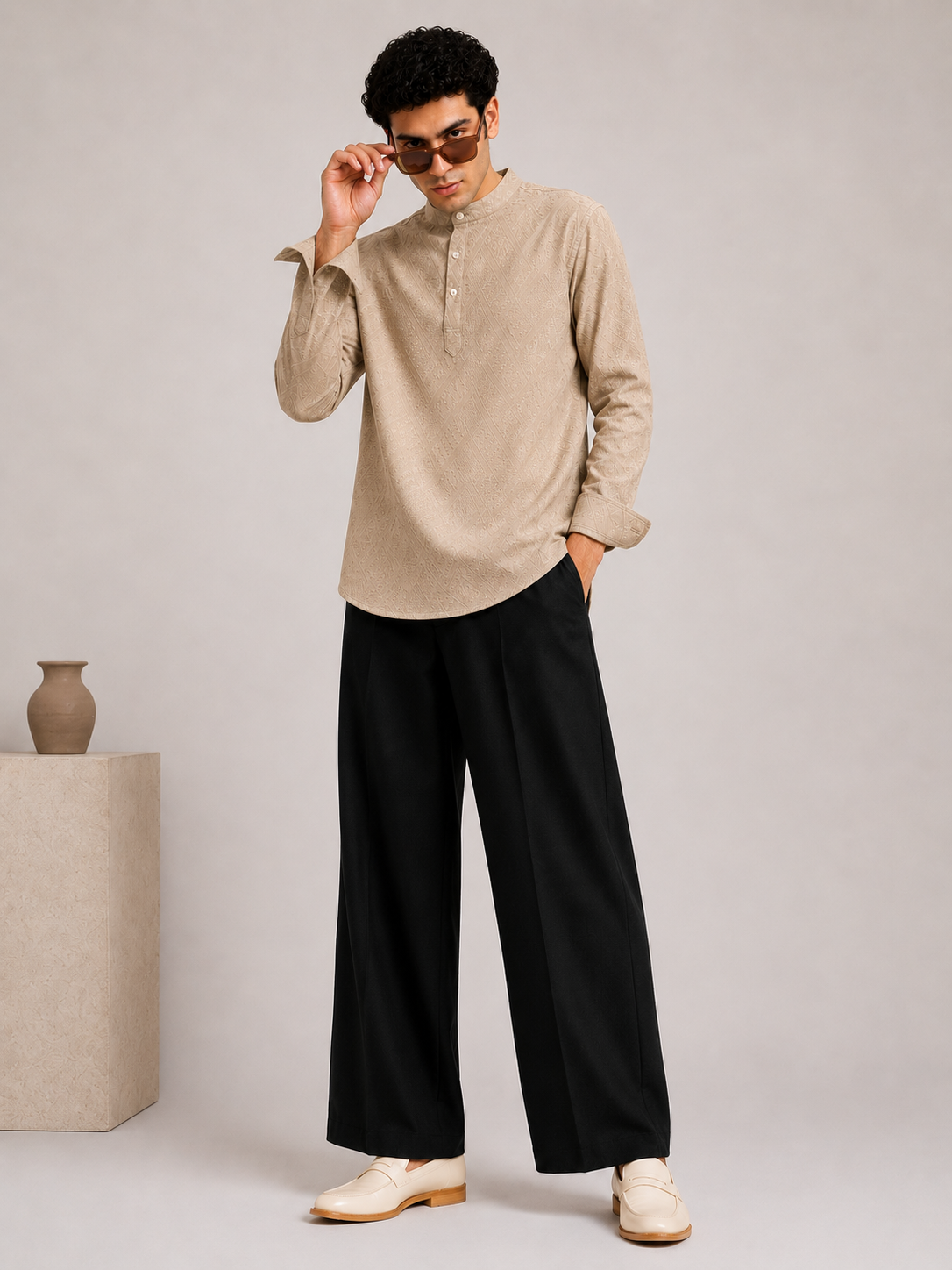 Beige Sovereign Kurta