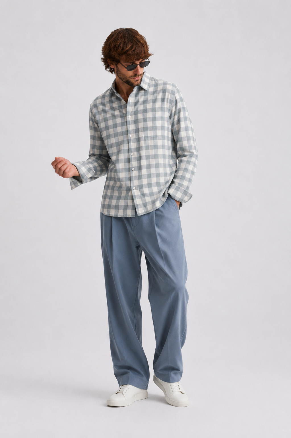 Glacier Check Shirt – Mist Grey Edition