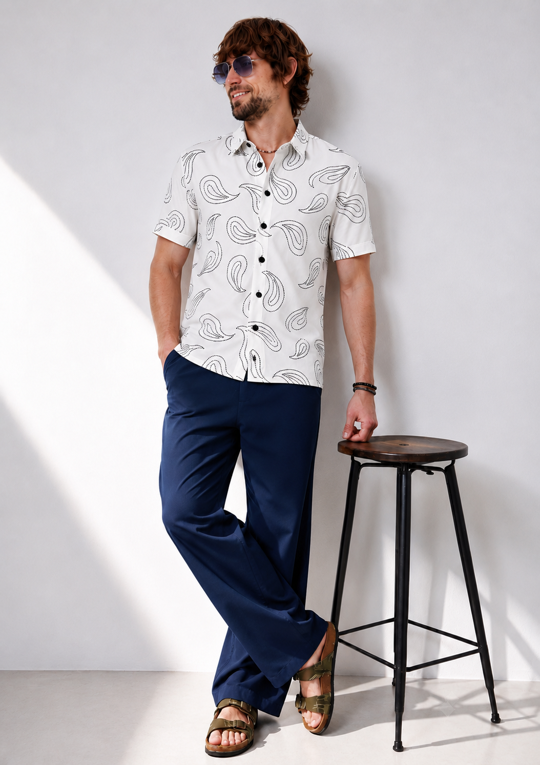 Ivory Paisley Shirt – White Edition