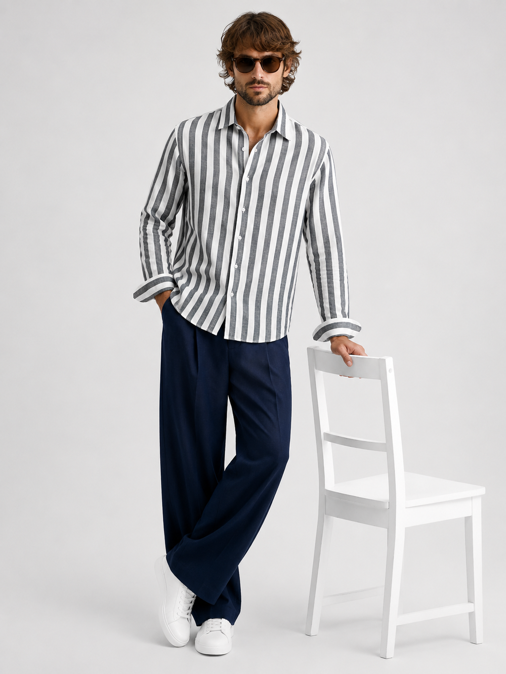 Monaco Stripe Shirt – Charcoal Edition