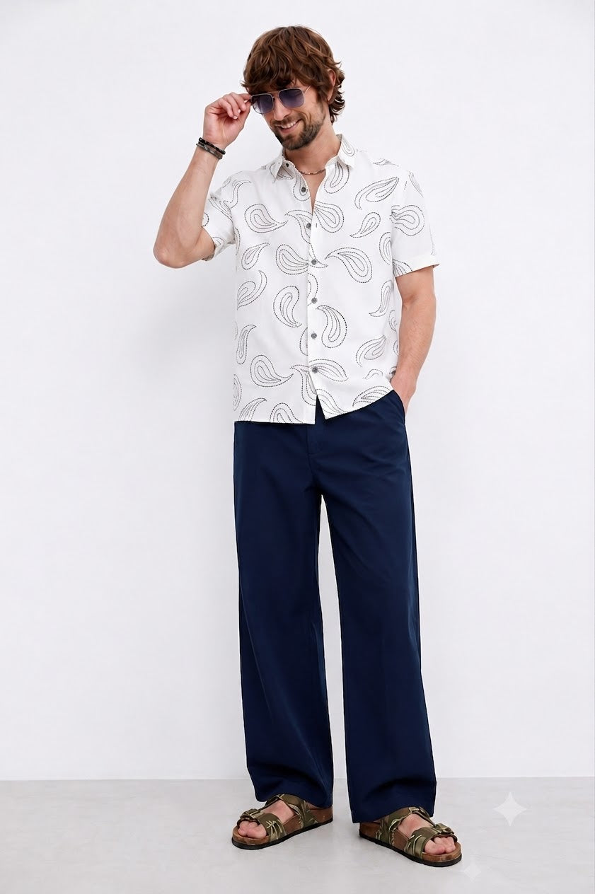 Ivory Paisley Shirt – White Edition